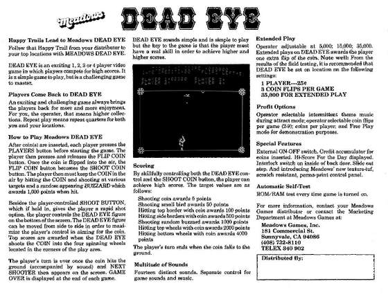 Dead Eye Flyer: 2 Back